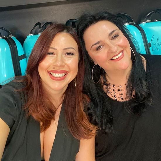 Blanca and Kim standing in front of the Beginner Lash Kits