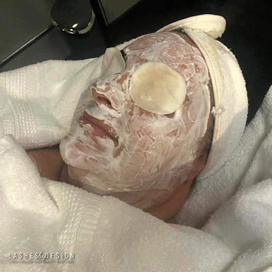 Kim getting a facial